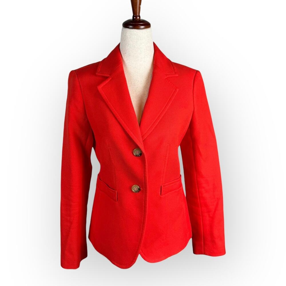 Talbots Women's Oversized Red Orange Statement Blazer Jacket Size 2